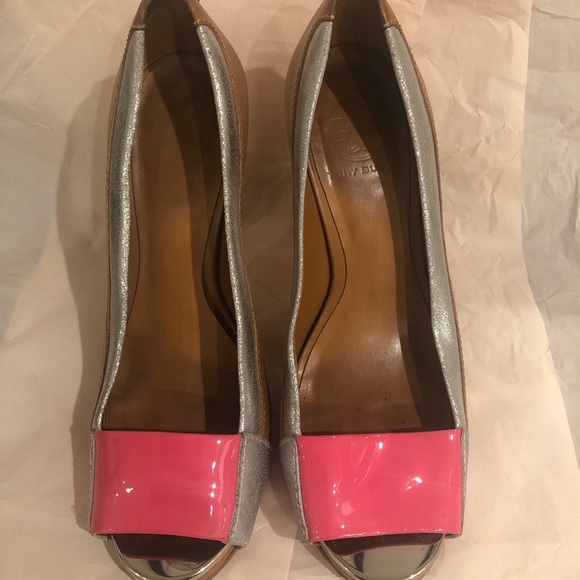 Tory Burch leather peep toe heels - Picture 3 of 7